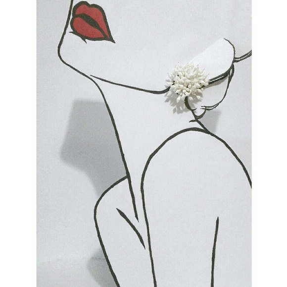 Vintage acrylic beaded pompom clip on earrings - Picture 2 of 4